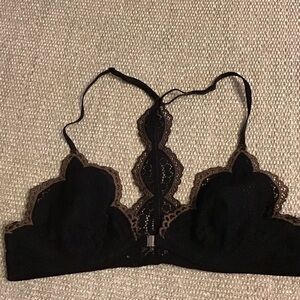 Free People Black and Brown Lace Bralette